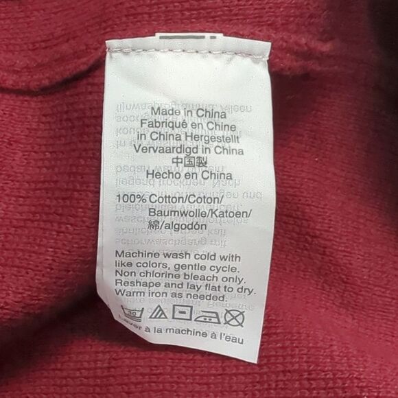 J. Crew Sweater Womens Medium Burgundy Cardigan 100% Cotton Long Length - Picture 7 of 9